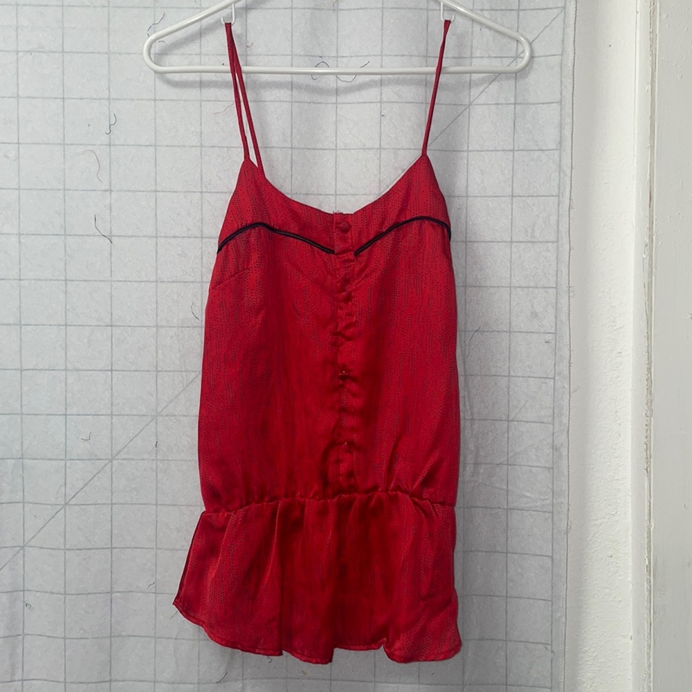 Red with navy dots tank.